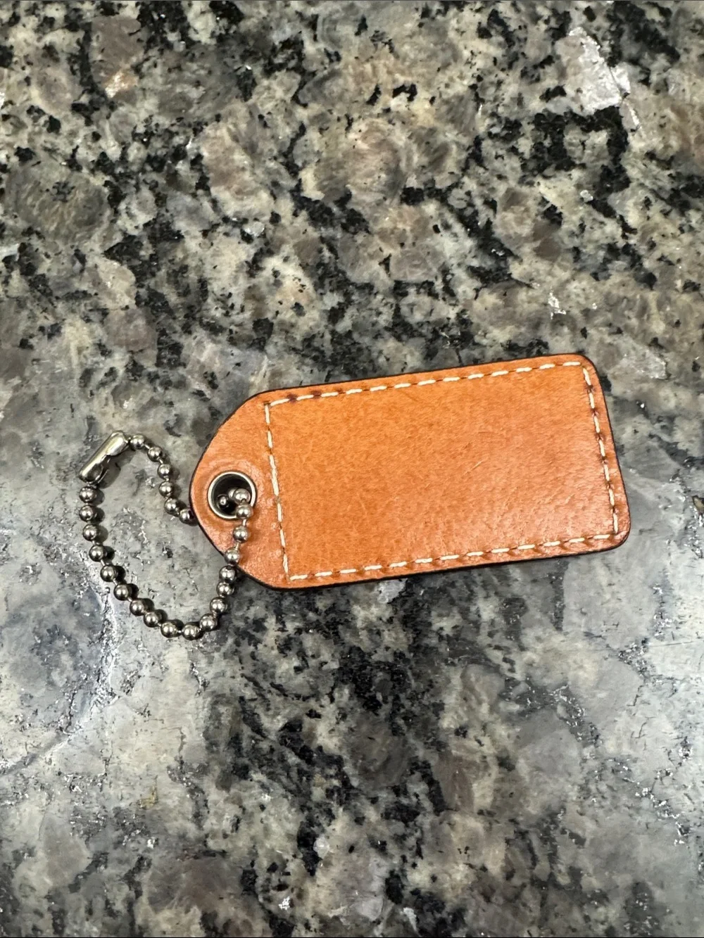 Coach Leather hang tag bag charm